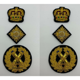 Police Commissioner Rank Badges Hand Embroidered With Gold Bullion Wire Rank Set